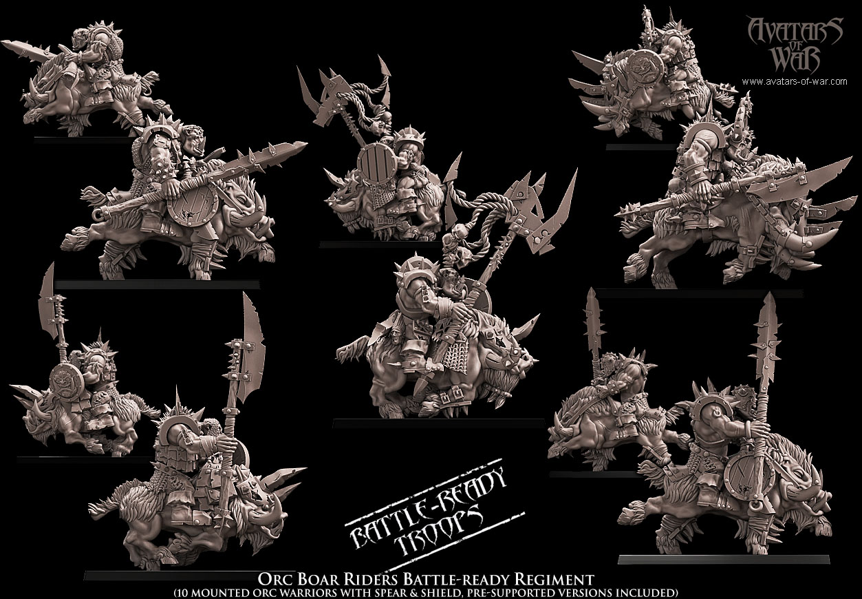 Avatars of War - Battle-Ready Orc Boar Riders Regiment - March 2024