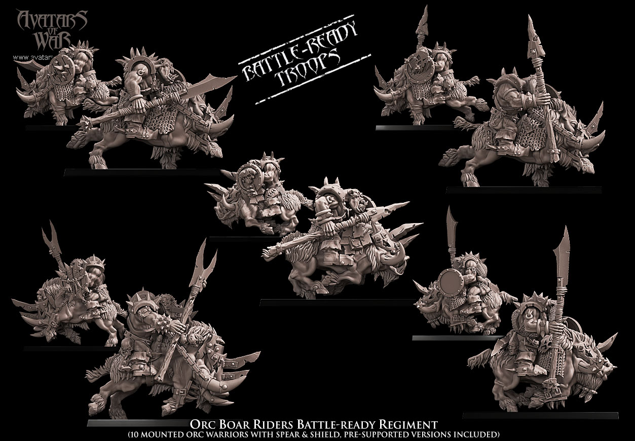 Avatars of War - Battle-Ready Orc Boar Riders Regiment - March 2024
